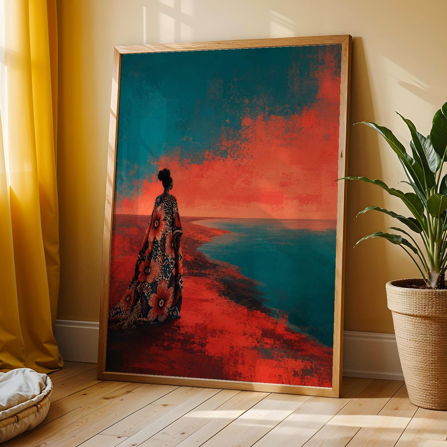 Abstract Ankara Sunset Wall Art Print 19 Soluna Soul