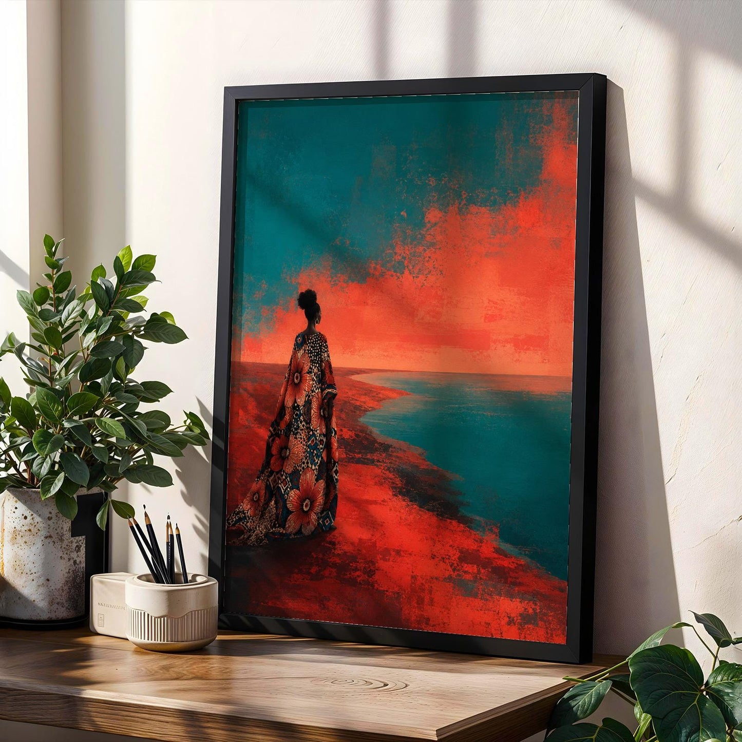 Abstract Ankara Sunset Wall Art Print 19 Soluna Soul