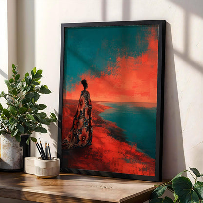 Abstract Ankara Sunset Wall Art Print 19 Soluna Soul
