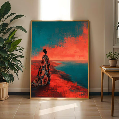 Abstract Ankara Sunset Wall Art Print 19 Soluna Soul