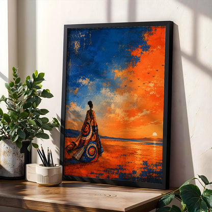 Abstract Ankara Sunset Wall Art Print 21 Soluna Soul