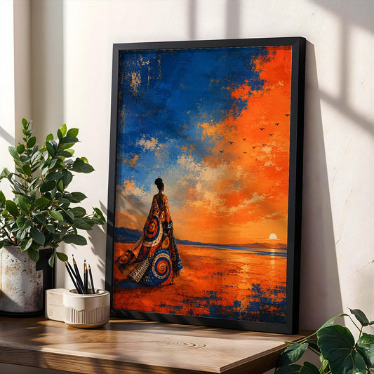 Abstract Ankara Sunset Wall Art Print 21 Soluna Soul