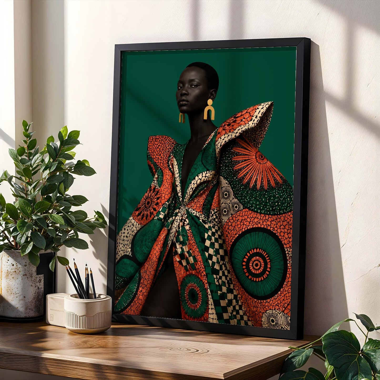 Modern Ankara Afrocentric Wall Art Print 321 Soluna Soul