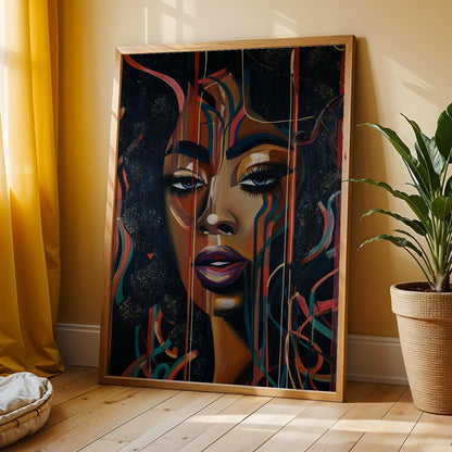 Abstract Black Woman Wall Art Print 326 Soluna Soul