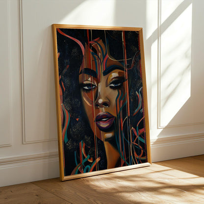 Abstract Black Woman Wall Art Print 326 Soluna Soul