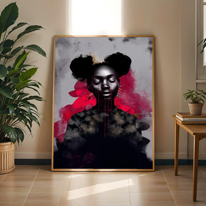 Abstract Black Woman Wall Art Print 328 Soluna Soul