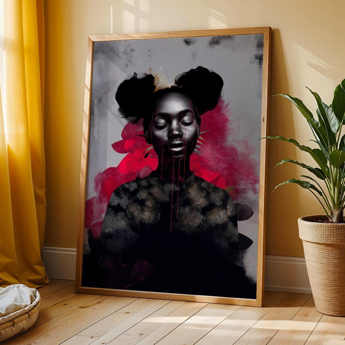 Abstract Black Woman Wall Art Print 328 Soluna Soul