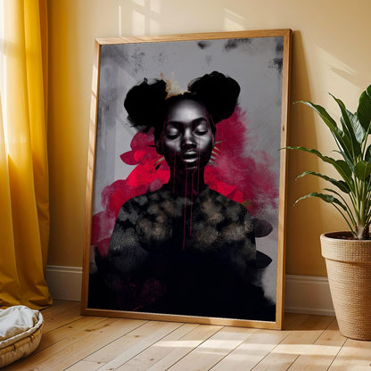 Abstract Black Woman Wall Art Print 328 Soluna Soul