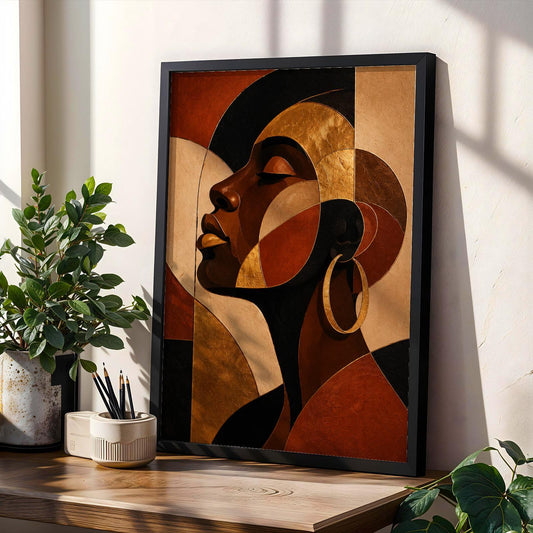 Black Woman Side Profile Wall Art Print 331 Soluna Soul