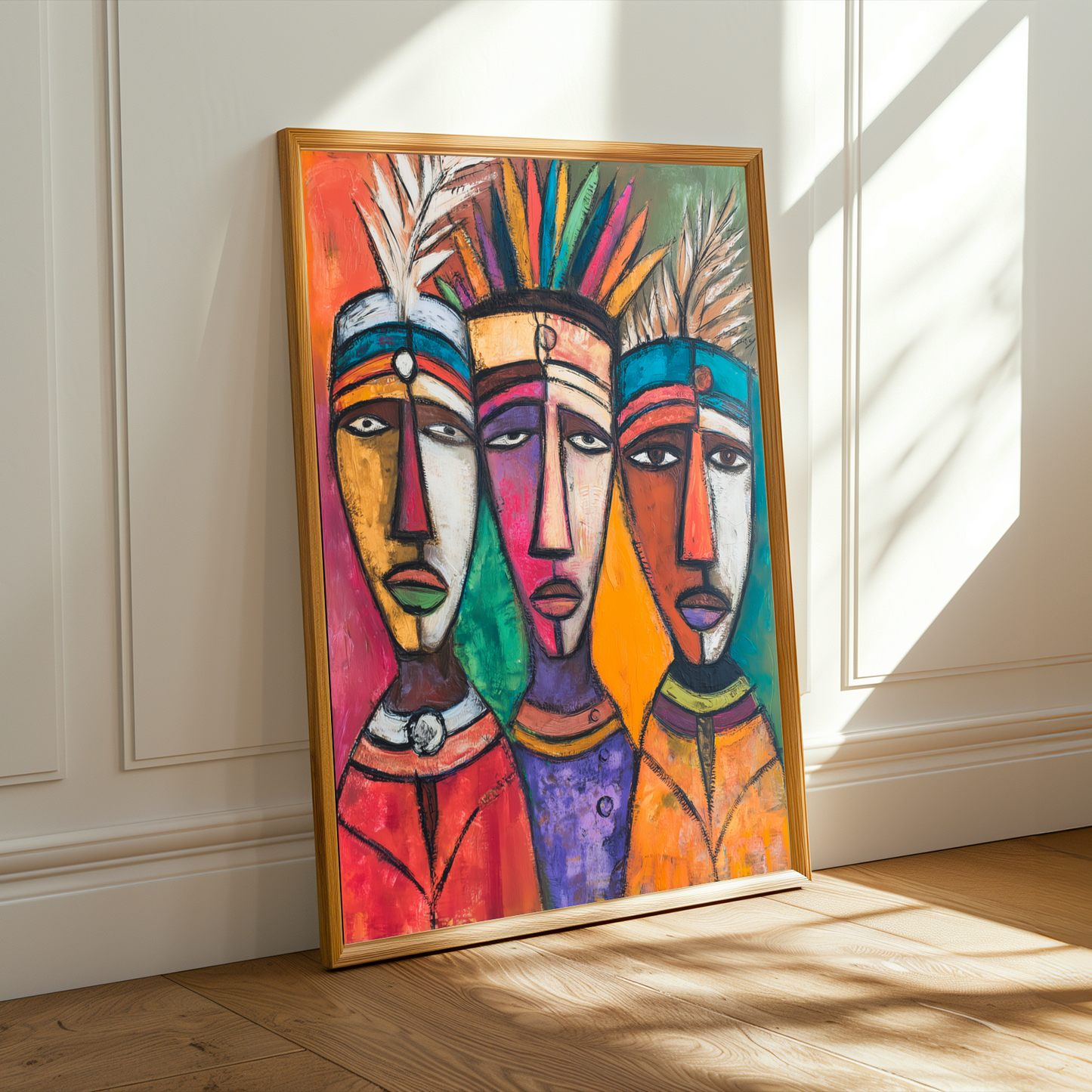 Cubist Tribal Portrait  Wall Art Print Soluna Soul