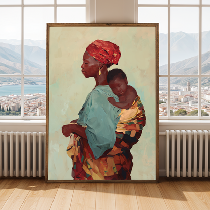 African Grandmother and Grandbaby Art Print Soluna Soul