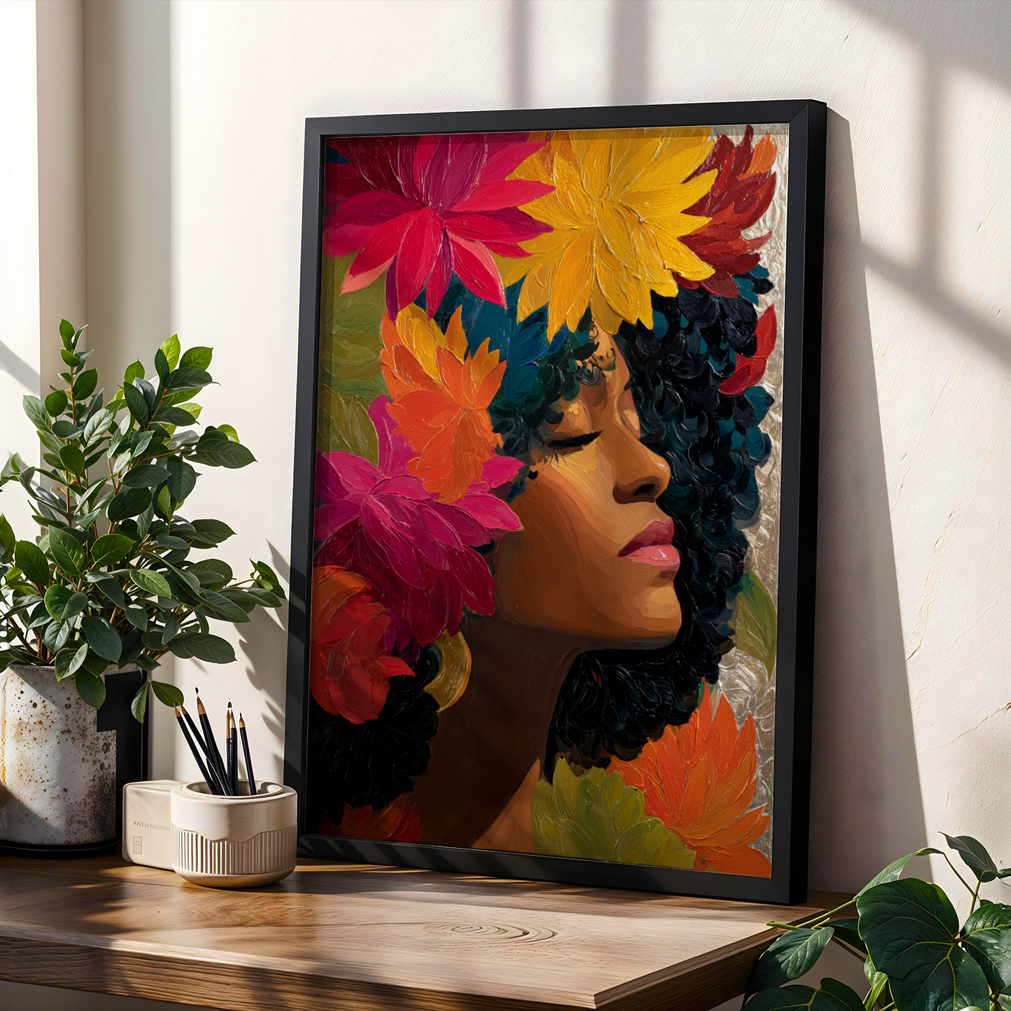 Flower Afro Wall Art Print 229 Soluna Soul