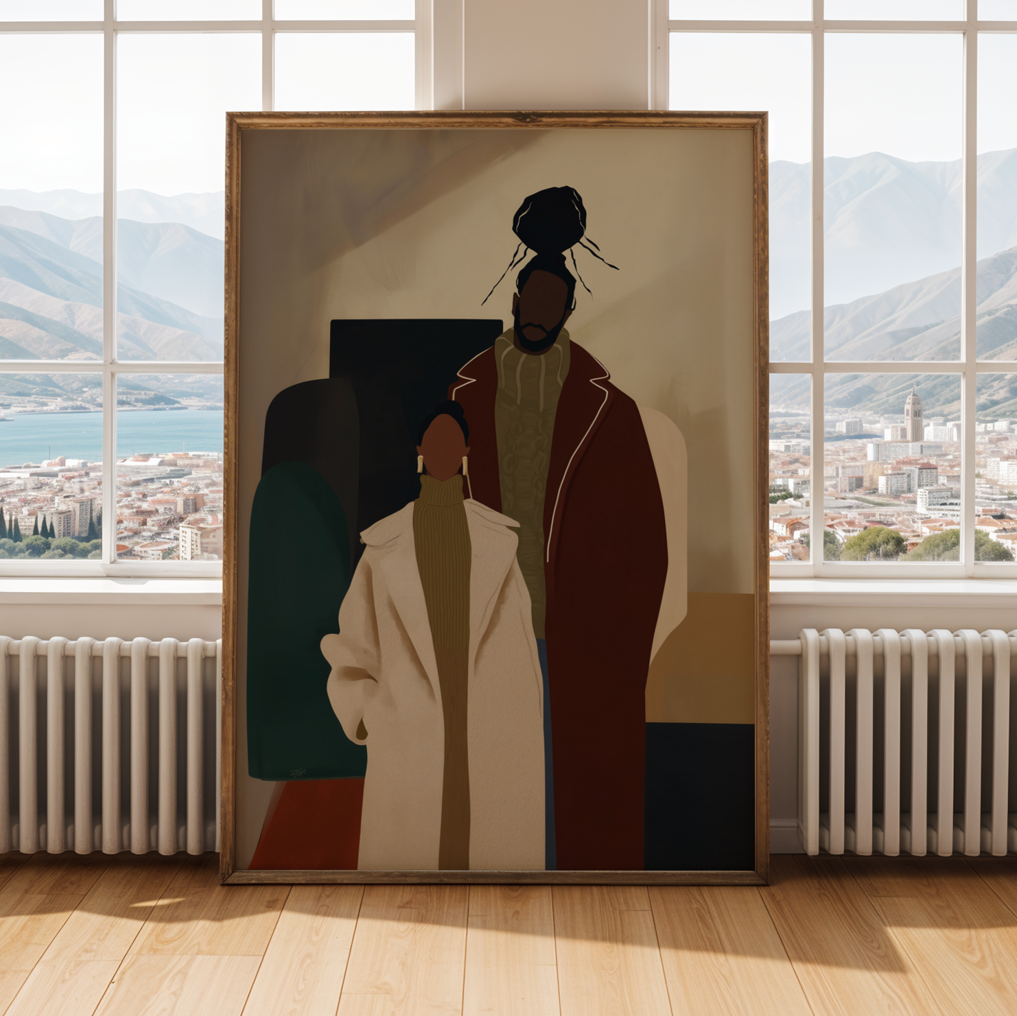 Modern Black Couple Wall Art Print Soluna Soul
