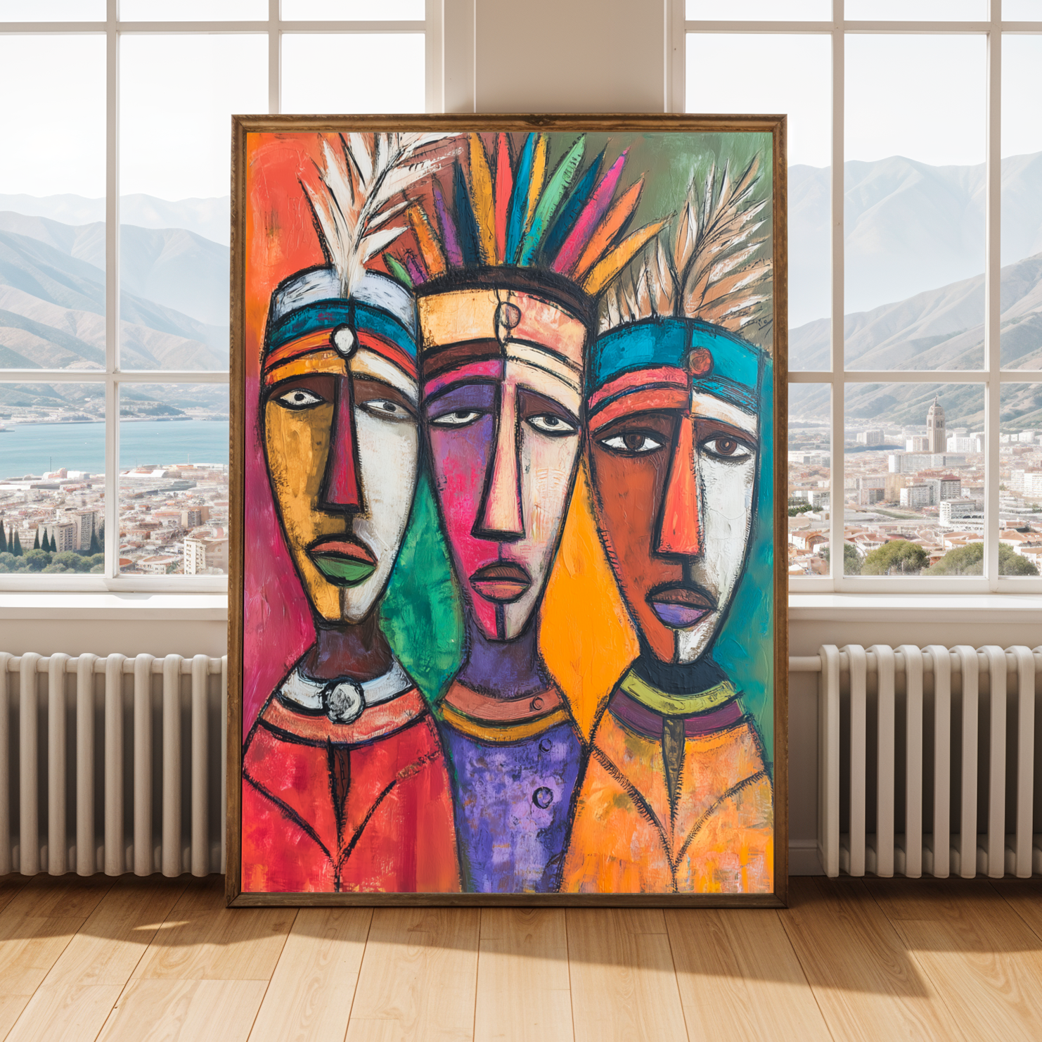 Cubist Tribal Portrait  Wall Art Print Soluna Soul