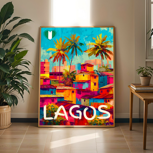 Lagos Cityscape Travel Poster Soluna Soul
