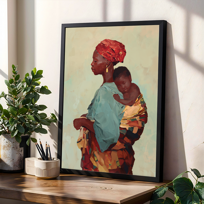 African Grandmother and Grandbaby Art Print Soluna Soul