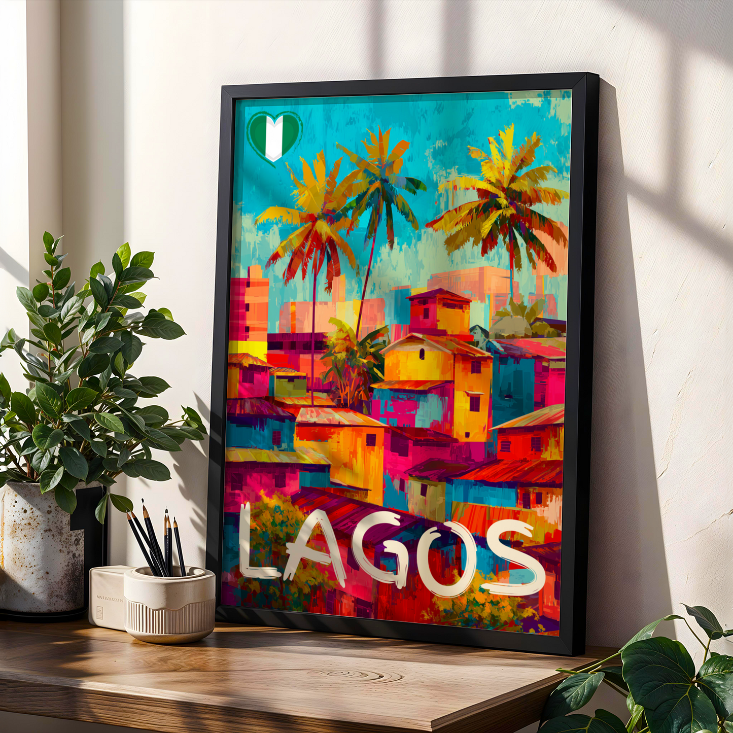 Lagos Cityscape Travel Poster Soluna Soul