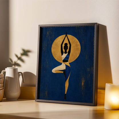 Afrocentric Yoga Wall Art Print 303 Soluna Soul