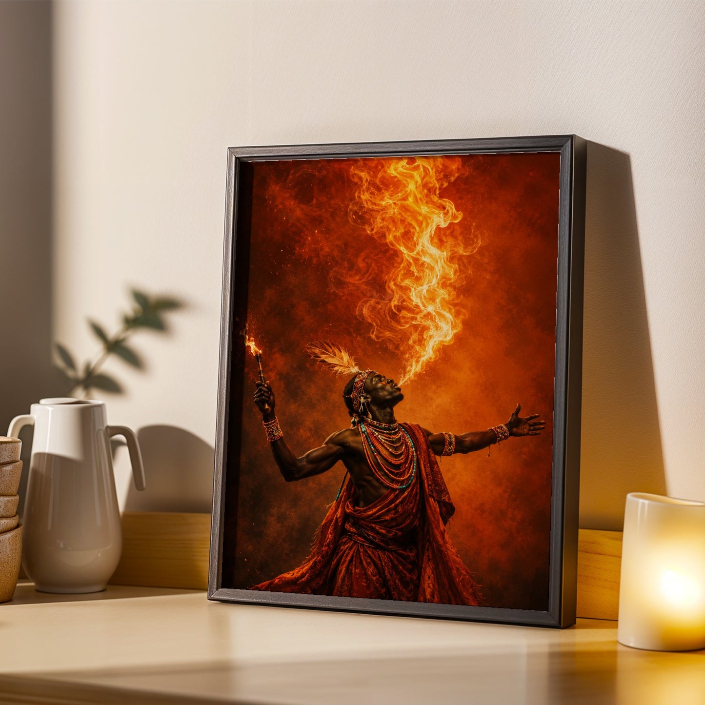 African Fiery Wall Art Print 314 Soluna Soul