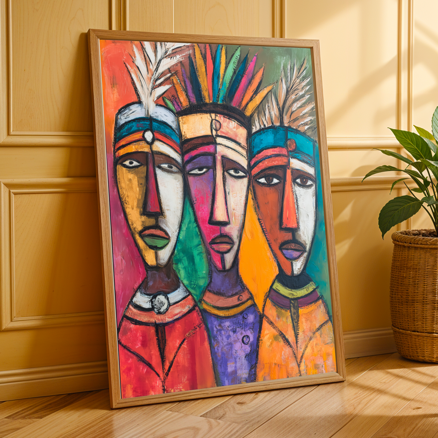 Cubist Tribal Portrait  Wall Art Print Soluna Soul