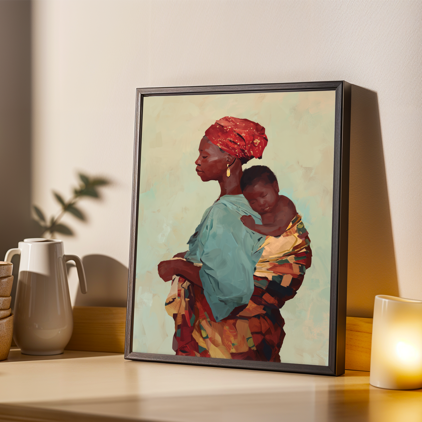 African Grandmother and Grandbaby Art Print Soluna Soul