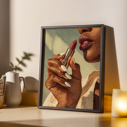Red Lipstick Wall Art Print Soluna Soul